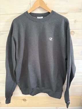Champion Charcoal Crewneck Sweatshirt with Small Logo